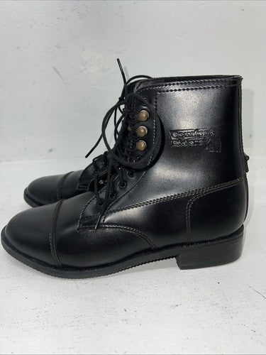 New Women’s Black Lace Up Comfort Riders English Riding Boots. 23 4731 8. 12-72