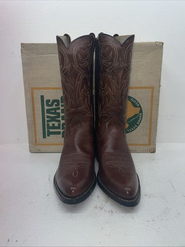 New Men’s Brown Texas Brand Cowboy Boots. 7313 11.5 11 1/2 D. 9-83