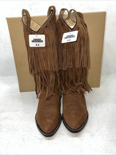 New Women’s Brown Fringe Smoky Mountain Cowboy Boots. 6566 6.5 6 1/2 M. 19-121