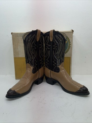 New Men’s Brown Texas Brand Cowboy Boots. 6544 11.5 11 1/2 D. 9-69