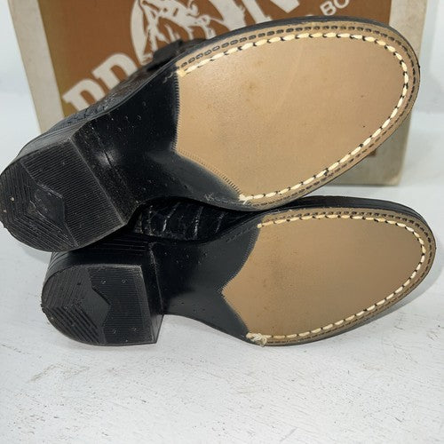 New Children’s Black Bronco Cowboy Boots. C1942 10.5 10 1/2 D. 24-61