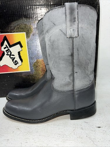 New Women’s Grey Texas Brand Cowboy Boots. 4402 7.5 7 1/2 M. 17-88