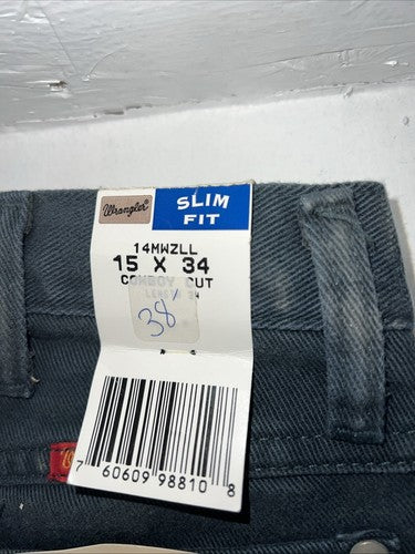 New Women’s Green Cowboy Cut Slim Fit Wrangler Denim Jeans. 15x34 H-10