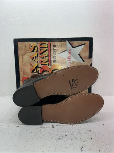 New Men’s Black Lace Up Texas Brand Cowboy Boots. 8850 11 D. 9-26