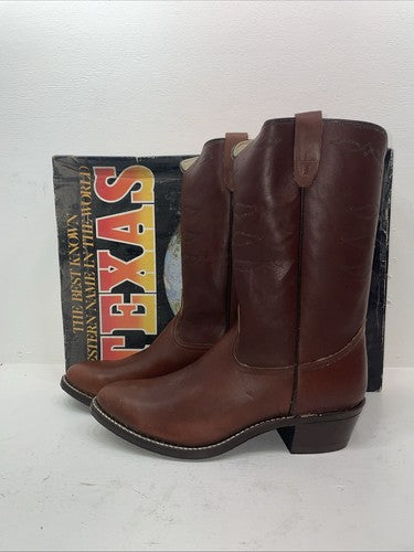 New Men’s Brown Texas Brand Cowboy Boots. 8021 12 D. 9-66