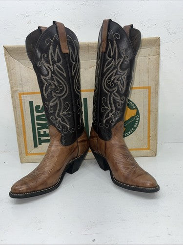 New Women’s Brown Texas Brand Cowboy Boots. 4801 5.5 5 1/2 M. 20-59