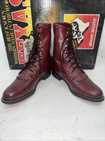 New Women’s Red Lace Up Texas Brand Cowboy Boots. 4493 6.5 6 1/2 M. 19-86