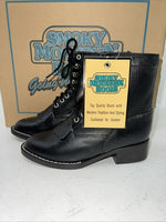 New Children’s Black Lace Up Smoky Mountain Cowboy Boots. 10. 24-38