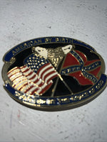New Blue Red Silver Eagle Flag Belt Buckle. 2432 F-19