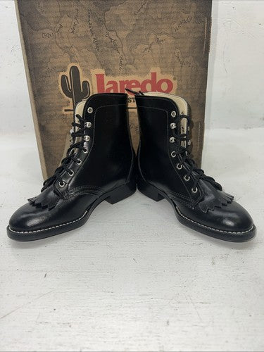 New Children’s Black Laredo Lace Up Cowboy Boots. 12 M. 24-124