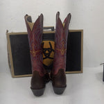 NEW Womens Brown and Pink solid color, with color designs Ariat Boot. Sz 9B 15-8