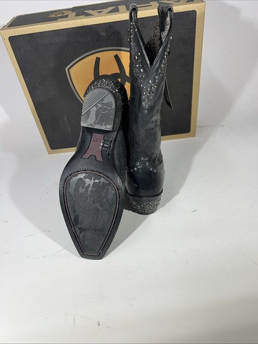 New Women’s Western Boots. Black Color Boot With Rhinestones. Size 8.5. 16-5