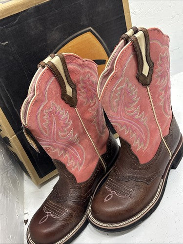 New Pink And Brown Ariat Boots Women’s Size 7B        18-2