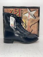New Women’s Navy Lace Up Texas Brand Cowboy Boots. 4444 8.5 8 1/2 M. 15-28