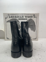 New Men’s Black Lace Up American West Cowboy Boots. 6991 13 E W. 9-27