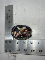 New Blue Red Silver Eagle Flag Belt Buckle. 2432 F-19