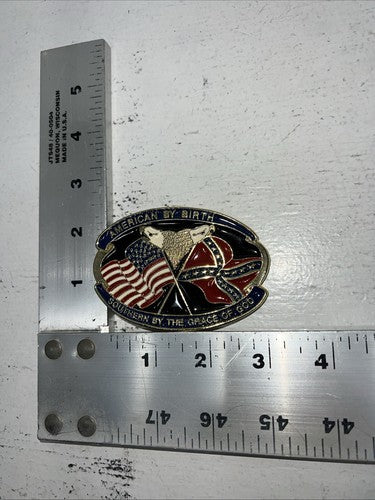 New Blue Red Silver Eagle Flag Belt Buckle. 2432 F-19