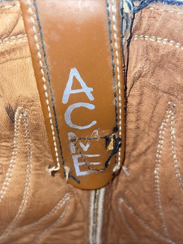 New Men’s Brown Acme Cowboy Boots. 71533 12 D. 9-53