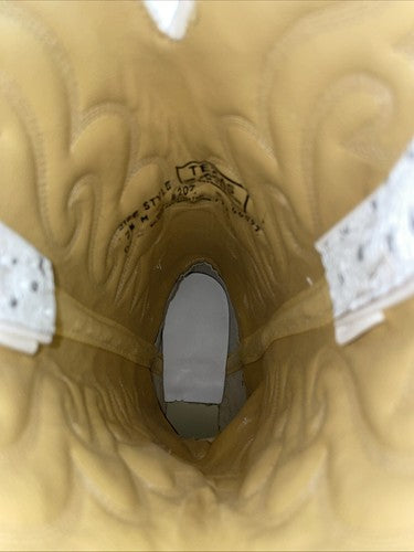 New Women’s White Texas Brand Cowboy Boots. 4207 7.5 7 1/2 M. 17-20 
