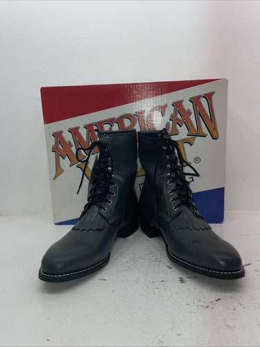 New Men’s Gray American West Cowboy Boots. 6999 13 D. 10-38