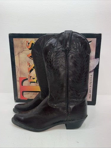 New Women’s Cherry Black Texas Brand Cowboy Boots. 4003 8 M. 16-27