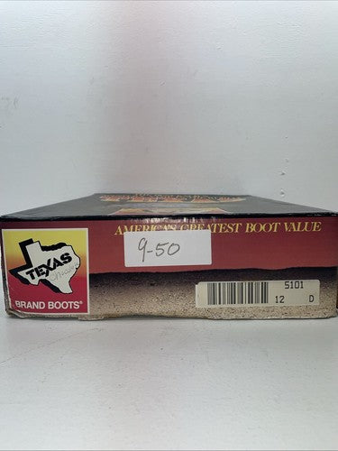 New Men’s Brown Texas Brand Cowboy Boots. 5101 12 D. 9-50