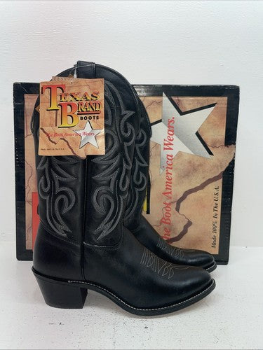 New Women’s Black Texas Brand Cowboy Boots. 4970 8.5 8 1/2 M. 15-22