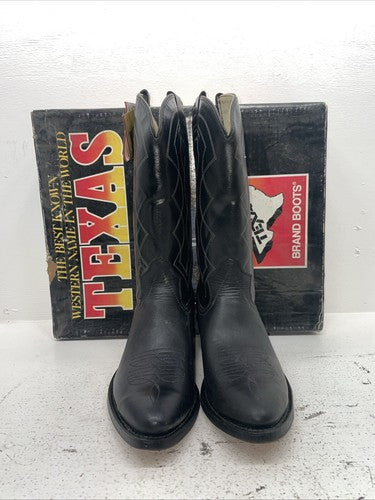 New Men’s Black Texas Brand Cowboy Boots. 5100 11 D. 9-16