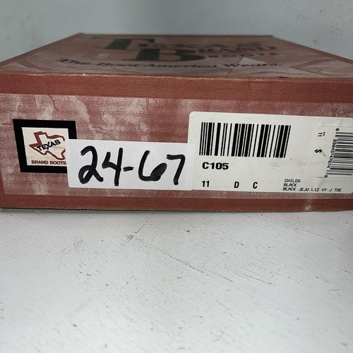 New Children’s Black Texas Brand Cowboy Boots. C105 11 D. 24-67