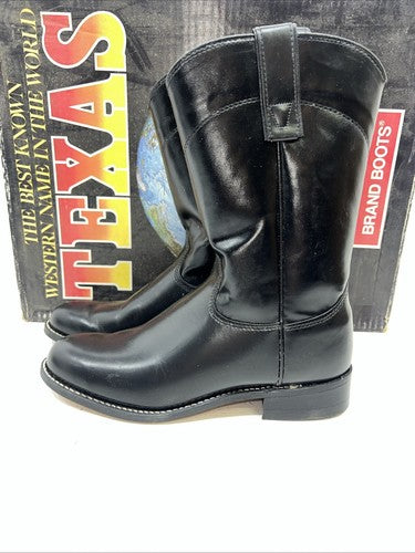 New Women’s Texas Brand Black Cowboy Boots. 4400 6.5 6 1/2 M. 19-43