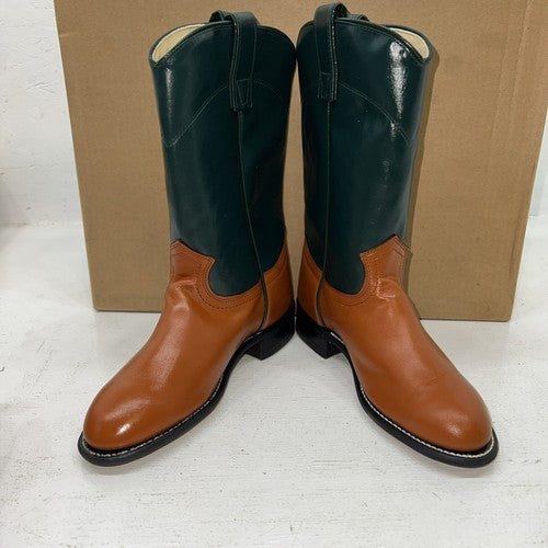 New Women Green And Orange Texas Brand Cowboy Boots. S431 6 M. 20-71
