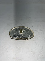 New Women’s Montana Silversmiths Medium Oval “F” Belt Buckle. 700F A-109
