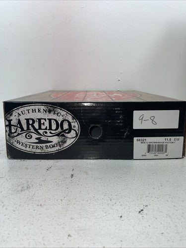 New Men’s Brown Laredo Cowboy Boots. 68321 11.5 11 1/2 E W. 9-8