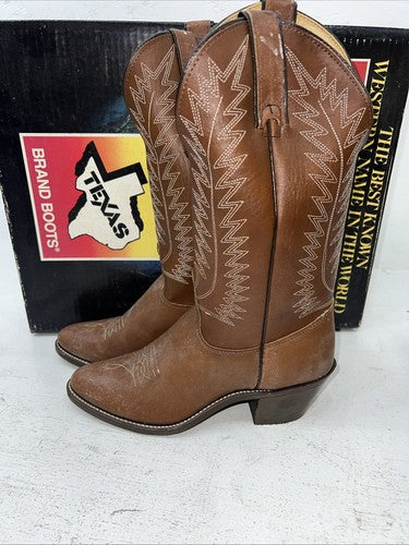New Women’s Brown Texas Brand Cowboy Boots. 4501 7 M. 18-23