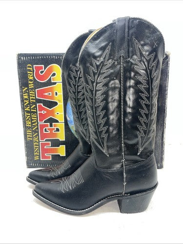 New Women’s Black Texas Brand Cowboy Boots. 4800 7 M. 18-135
