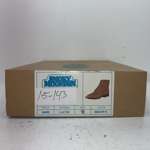 New Women’s Brown Lace Up Smoky Mountain Cowboy Boots. 6040 L 9.5 9 1/2. 15-143