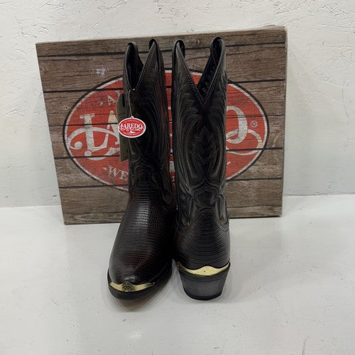NEW Men’s Dark Brown Lizard Print Authentic Laredo Brand Boot. Size 8.5EW. 2-6.