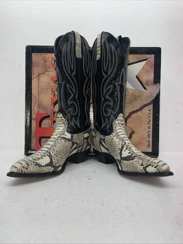 New Women’s Black Snake Skins Texas Brand Cowboy Boots. 4841 8.5 8 1/2 M. 15-27
