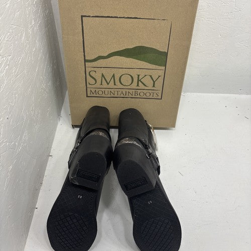 New Black With Steele Toe Boots Size 8.5 EE Decorative Fancy Boots 3-9