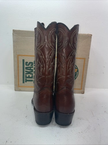 New Men’s Brown Texas Brand Cowboy Boots. 7313 11.5 11 1/2 D. 9-83