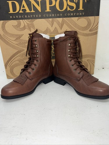 New Women’s Brown Lace Up Acme Cowboy Boots. 6 M. 20-122
