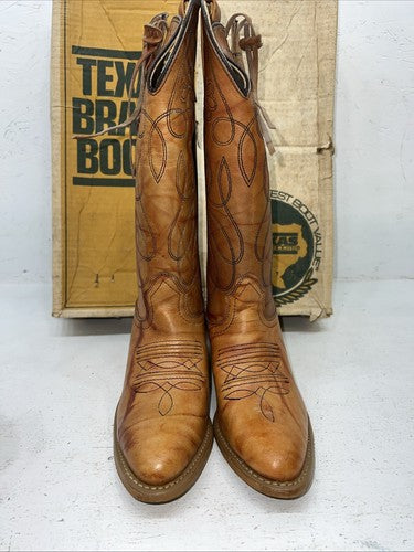 New Women’s Texas Brand Brown Cowboy Boots. L279 6.5 6 1/2 M. 19-42
