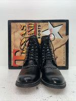 New Men’s Black Lace Up Texas Brand Cowboy Boots. 8850 11 D. 9-26
