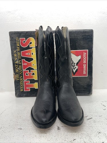 New Men’s Black Texas Brand Cowboy Boots. 5100 11 D. 9-15