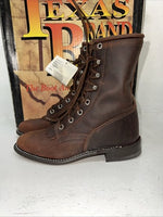 New Women’s Brown Lace Up Texas Brand Cowboy Boots. S439 5.5 5 1/2 M. 20-66