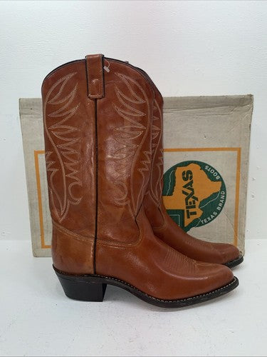 New Men’s Brown Texas Brand Cowboy Boots. 7911 11.5 11 1/2 D. 9-47
