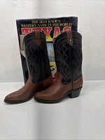 NEW Men’s Brown / Black Texas  Brand Western Boot Size 7.5. 2-1.
