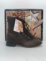 New Women’s Brown Lace Up Texas Brand Cowboy Boots. 4471 8.5 8 1/2 M. 16-96