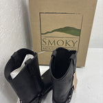 New Black With Steele Toe Boots Size 8.5 EE Decorative Fancy Boots 3-9