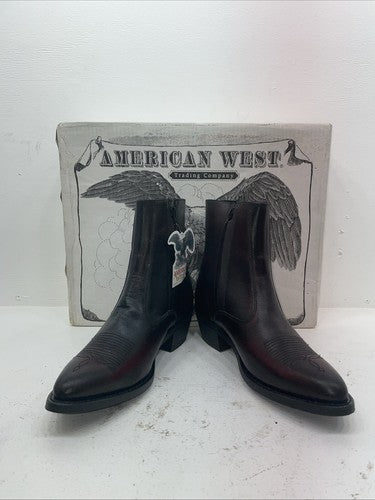 New Men’s Black American West Cowboy Boots. 62008 11 E W. 8-15